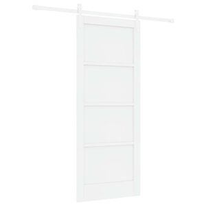 vidaXL Schiebet&uuml;r 83 x 202 cm Massives Kiefernholz Wei&szlig;