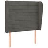 vidaXL Kopfteil mit Ohren Dunkelgrau 93x23x118/128 cm Samt