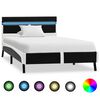 vidaXL Bettgestell mit LED Schwarz Kunstleder 90x200 cm