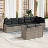 vidaXL Garten-Sofa-Set mit Kissen 8 pcs Grau Poly Rattan