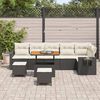 vidaXL Gartensofa-set mit Kissen 11 pcs Schwarz und Creme Poly-Rattan