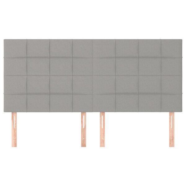 vidaXL Kopfteil Hellgrau 180 x 5 x 118/128 cm Stoff