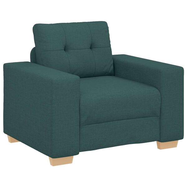vidaXL Sofa 3 pcs Dunkelgr&uuml;n 221 x 80 x 80 cm Leinenmischgewebe