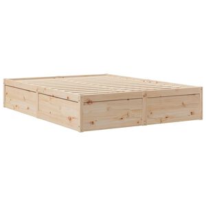 vidaXL Massivholzbett ohne Matratze 140x190 cm Kiefernholz