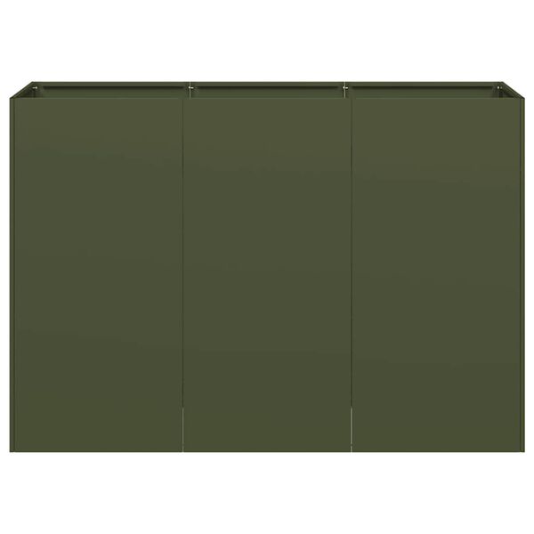 vidaXL Pflanzk&uuml;bel Olivgr&uuml;n 120x40x80 cm Kaltgewalzter Stahl