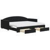 vidaXL Tagesbett Ausziehbar mit Schubladen Schwarz 90x190 cm Samt