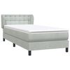 vidaXL Boxspringbett mit Matratze Hellgrau 80x210 cm Samt