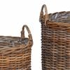 vidaXL Blumentopf K&ouml;rbchen mit Speicher 2 pcs Braun Lacak Rattan