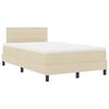 vidaXL Boxspringbett mit LED-Lichtleisten Creme 120 x 190 cm Stoff