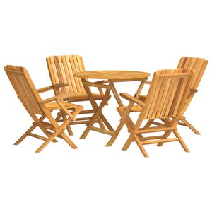 vidaXL 5-tlg. Garten-Essgruppe Massivholz Teak
