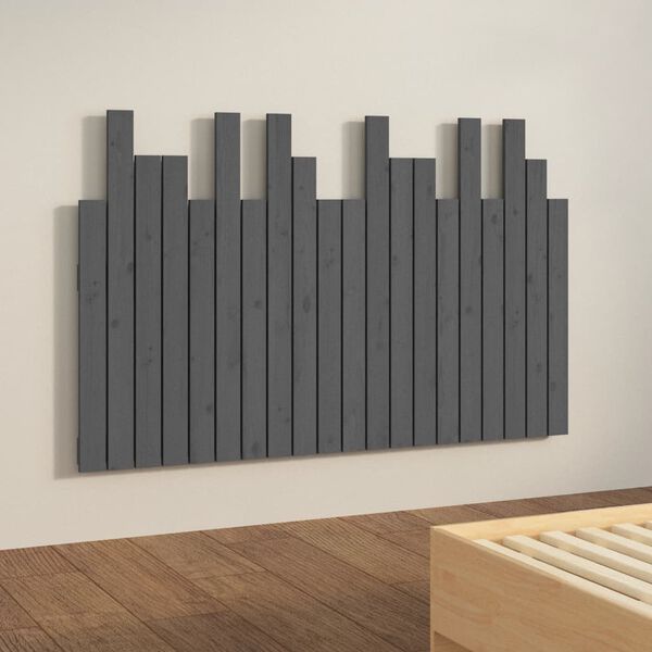vidaXL Wand-Kopfteil Grau 127,5x3x80 cm Massivholz Kiefer