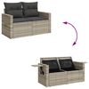 vidaXL 6-tlg. Garten-Sofagarnitur mit Kissen Hellgrau Poly Rattan