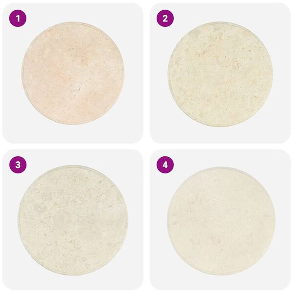 vidaXL Tischplatte Creme &Oslash;60x2,5 cm Marmor