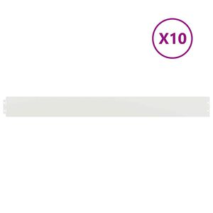 vidaXL Rasenkanten 10 Stk. Wei&szlig; 10x103 cm Kaltgewalzter Stahl