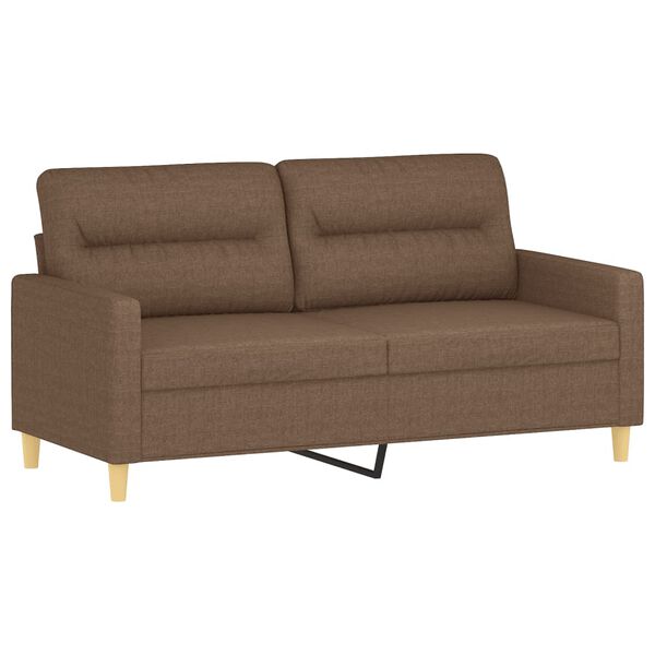 vidaXL 2-Sitzer-Sofa mit Zierkissen Braun 140 cm Stoff