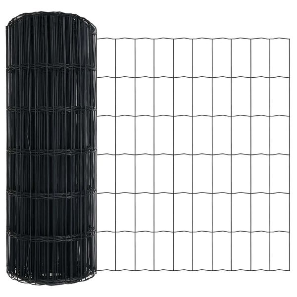 vidaXL Eurozaun Grau 0,4 x 10 m PVC-beschichtetes Eisen