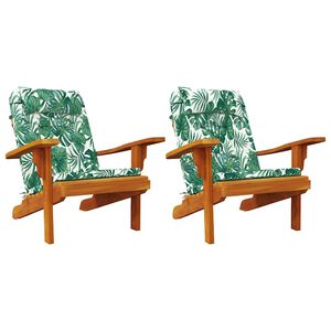 vidaXL Stuhlkissen 2 pcs Blattmuster 58 x 77 x 4,5 cm Oxford-Stoff