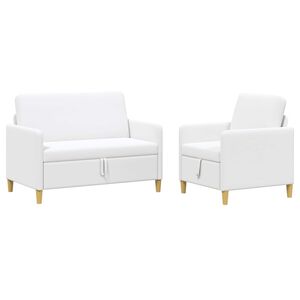vidaXL Sofa Set mit Stauraum 2 pcs Wei&szlig; Polyester