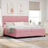 vidaXL LED Boxspringbett mit Matratze Rosa 200 x 200 cm Samt