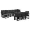 vidaXL Outdoor-Sofagarnitur Schwarz und Dunkelgrau Polyester