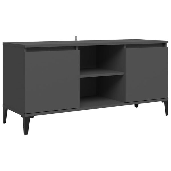 vidaXL TV-Schrank mit Metallbeinen Grau 103,5x35x50 cm
