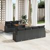 vidaXL Garten-Sofa-Set mit Kissen 8 pcs Schwarz