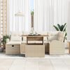 vidaXL Garten-Sofa-Set 7 pcs Beige Poly-Rattan