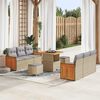 vidaXL Gartensofa-set mit Kissen 11 pcs Beige und Hellgrau Poly-Rattan