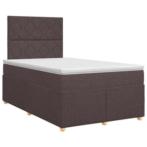 vidaXL Boxspringbett mit Matratze Dunkelbraun 120 x 190 cm Stoff