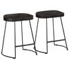 vidaXL Barhocker 2 Stk. Schwarz 46x38x52 cm Mango Massivholz