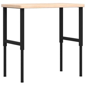 vidaXL Werkbank 100x60x(73-99,5) cm Massivholz Eiche Rechteckig