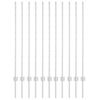 vidaXL Eingebetteter Zaunpfosten 11 Stk. Silber 160 cm