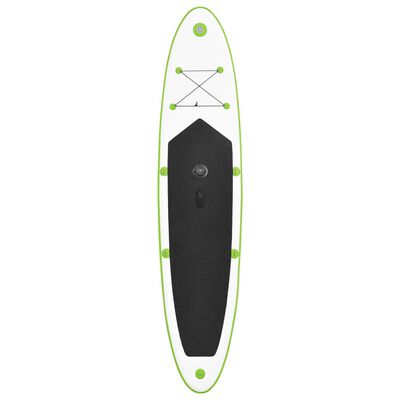 vidaXL Aufblasbares SUP-Board mit Segel Set Grün und Weiß