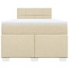 vidaXL Boxspringbett mit Matratze Creme 120x190 cm Stoff