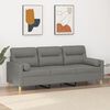 vidaXL 3-Sitzer-Sofa mit Kissen Dunkelgrau 180 cm Stoff
