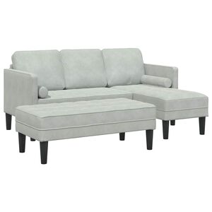 vidaXL Sofa Set 2 stk. Hellgrau Polyester