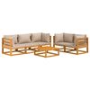 vidaXL 6-tlg. Garten-Lounge-Set mit Taupe Kissen Massivholz
