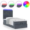 vidaXL Ottoman-Bett mit Matratzen & LEDs Dunkelgrau 90x190 cm Samt