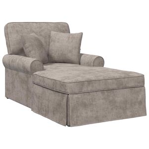 vidaXL Chaise Lounge mit Rock mit Kissen Sand 157 x 91 x 91 cm ARES