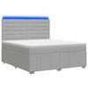 vidaXL LED Boxspringbett mit Matratze Hellgrau 140 x 190 cm Stoff