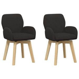 vidaXL Drehstuhl Esszimmer 2 pcs Boucl&eacute; Schwarz 54 x 58 x 87 cm