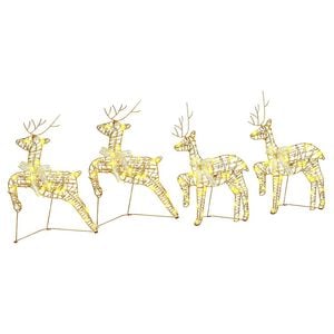 vidaXL LED Rentiere 4 stk. 80 LEDs Gold 44 x 18 x 65,5 cm PET