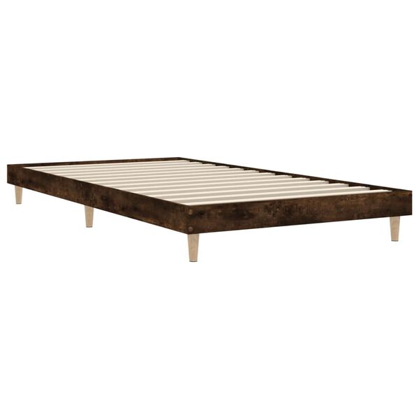 vidaXL Bettgestell ohne Matratze R&auml;uchereiche 90x200 cm Holzwerkstoff