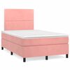 vidaXL Boxspringbett mit Matratze Rosa 120x190 cm Samt