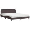 vidaXL Bett mit Matratze "Dover" Dunkelbraun 160x200 cm Stoff