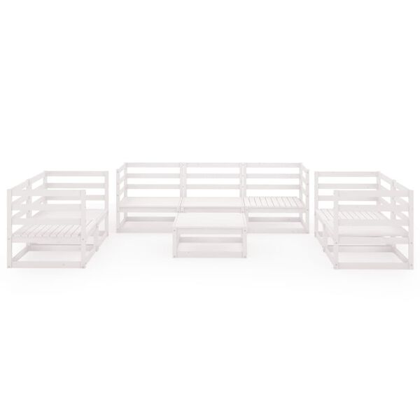 vidaXL 8-tlg. Garten-Lounge-Set Weiß Massivholz Kiefer