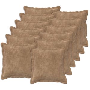 vidaXL Kissenbezug 12 stk. HOUTEN Taupe 40 x 40 cm Mikrofaser Fleece