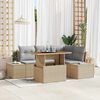 vidaXL Garten-Sofa-Set mit Speicher 5 pcs Beige Poly Rattan