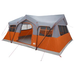 vidaXL Familienzelt Grau und Orange 10-Personen Polyester und Stahl