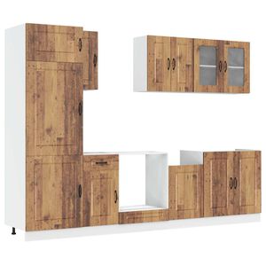 vidaXL 8-tlg. K&uuml;chenschrank-Set Kalmar Altholz-Optik Holzwerkstoff